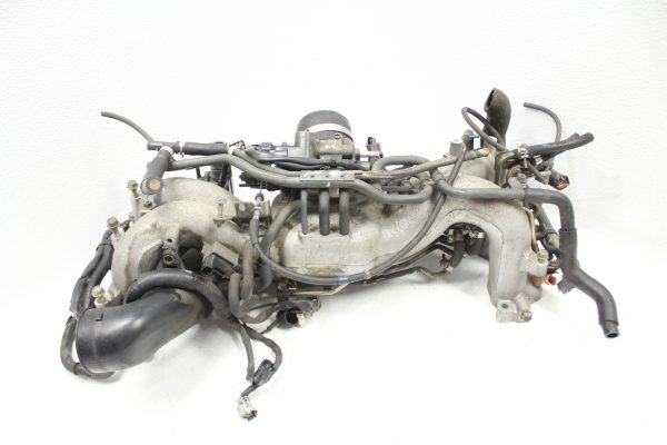 2002-2005 SUBARU WRX JDM INTAKE MANIFOLD THROTTLE BODY RAILS PINK STI INJECTORS - Image 4