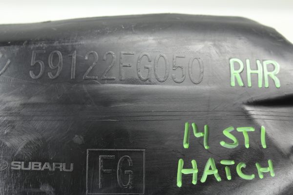 2008-2014 SUBARU WRX & STI HATCH REAR RH PASSENGER SIDE MUD GUARD FENDER LINER - Image 7