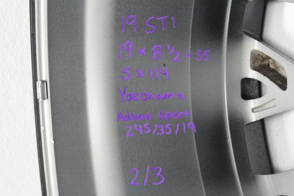 2018-2020 SUBARU WRX STI RIM WHEEL 19X8.5 +55 & YOKOHAMA TIRE 245/35/19 5K MILES - Image 10