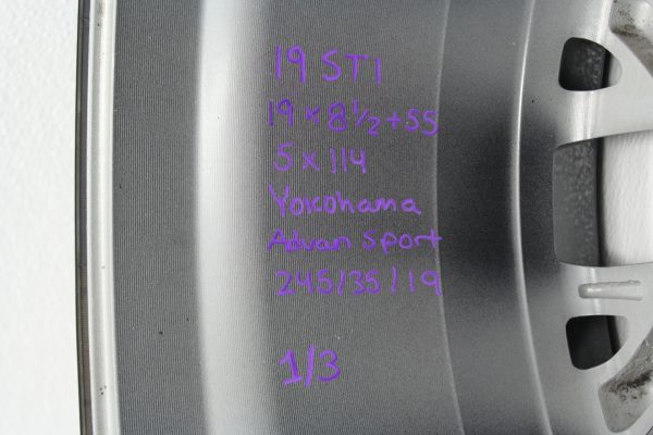 2018-2020 SUBARU WRX STI RIM WHEEL 19X8.5 +55 & YOKOHAMA TIRE 245/35/19 5K MILES - Image 12