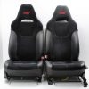 2008-2014 SUBARU WRX STI FRONT SUEDE/LEATHER SEATS BLACK LH/RH PAIR OEM