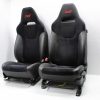 2008-2014 SUBARU WRX STI FRONT SUEDE/LEATHER SEATS BLACK LH/RH PAIR OEM - Image 2