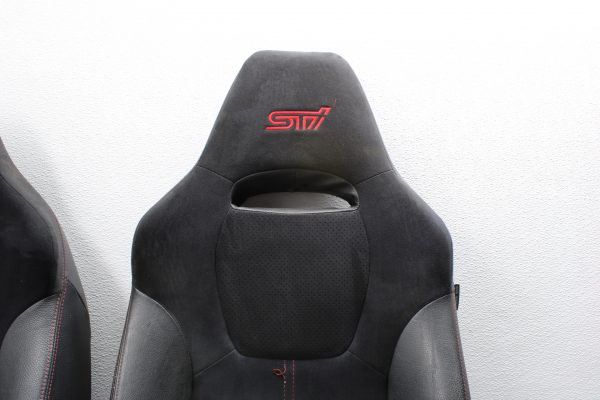 2008-2014 SUBARU WRX STI FRONT SUEDE/LEATHER SEATS BLACK LH/RH PAIR OEM - Image 3