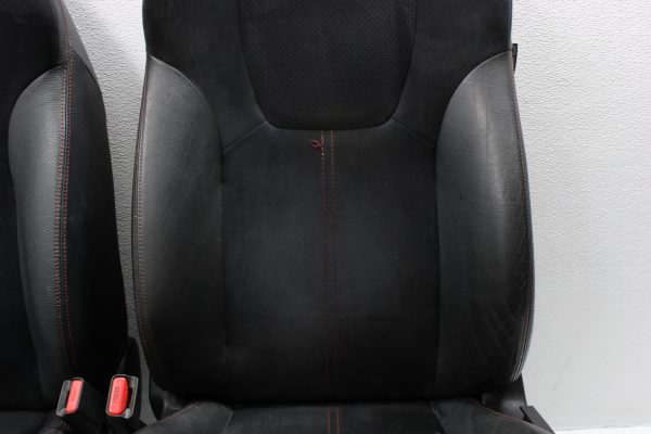 2008-2014 SUBARU WRX STI FRONT SUEDE/LEATHER SEATS BLACK LH/RH PAIR OEM - Image 4