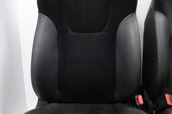 2008-2014 SUBARU WRX STI FRONT SUEDE/LEATHER SEATS BLACK LH/RH PAIR OEM - Image 7