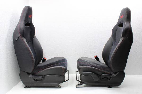 2008-2014 SUBARU WRX STI FRONT SUEDE/LEATHER SEATS BLACK LH/RH PAIR OEM - Image 10