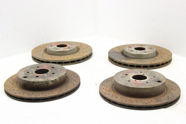 2008-2017 SUBARU WRX STI STOPTECH FRONT & REAR DRILLED / SLOTTED BRAKE ROTORS - Image 2