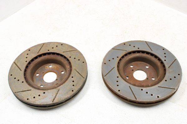 2008-2017 SUBARU WRX STI STOPTECH FRONT & REAR DRILLED / SLOTTED BRAKE ROTORS - Image 5