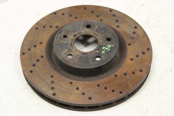 2008-2017 SUBARU WRX STI SINGLE FRONT DRILLED BRAKE ROTOR 5X114 56K MILES OEM