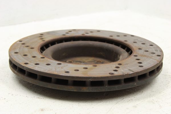 2008-2017 SUBARU WRX STI SINGLE FRONT DRILLED BRAKE ROTOR 5X114 56K MILES OEM - Image 4