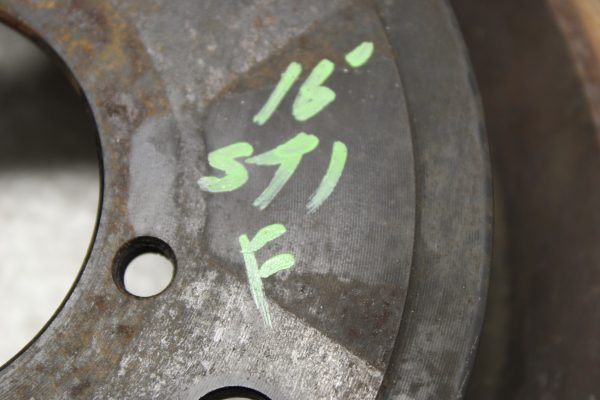 2008-2017 SUBARU WRX STI SINGLE FRONT DRILLED BRAKE ROTOR 5X114 56K MILES OEM - Image 6
