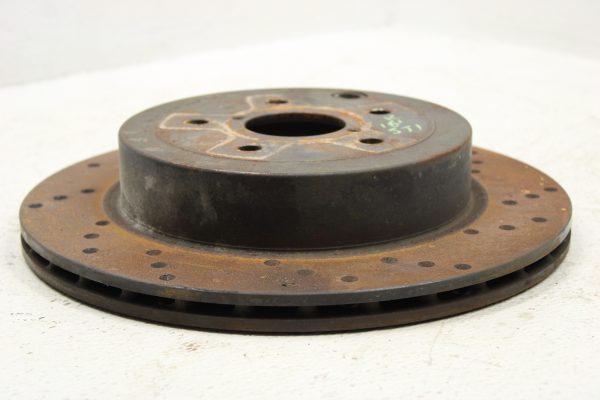 2008-2017 SUBARU WRX STI SINGLE FRONT DRILLED BRAKE ROTOR 5X114 56K MILES OEM - Image 2