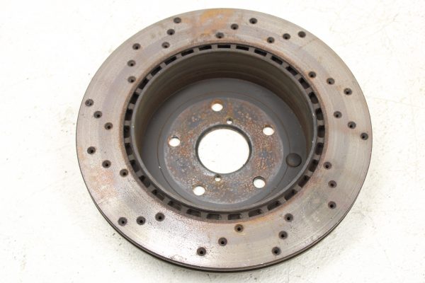 2008-2017 SUBARU WRX STI SINGLE FRONT DRILLED BRAKE ROTOR 5X114 56K MILES OEM - Image 3