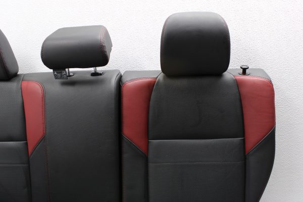 2015-2020 SUBARU WRX STI REAR SEATS UPPER & LOWER SET LEATHER BLACK & RED - Image 3