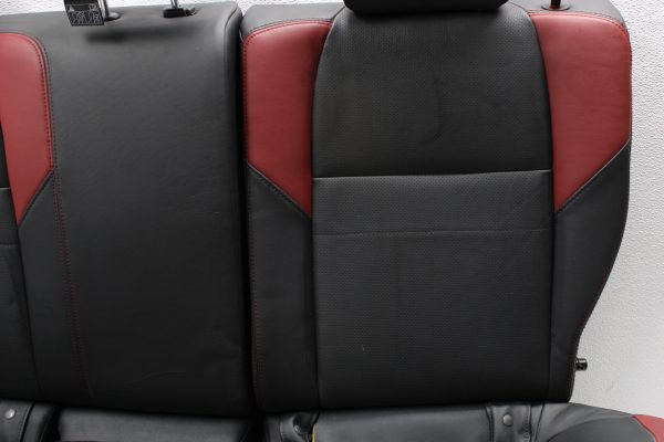 2015-2020 SUBARU WRX STI REAR SEATS UPPER & LOWER SET LEATHER BLACK & RED - Image 4