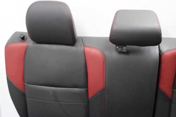2015-2020 SUBARU WRX STI REAR SEATS UPPER & LOWER SET LEATHER BLACK & RED - Image 6