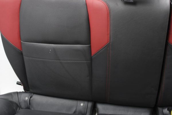 2015-2020 SUBARU WRX STI REAR SEATS UPPER & LOWER SET LEATHER BLACK & RED - Image 7