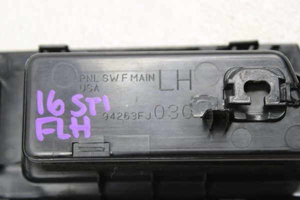 2015-2018 SUBARU WRX & STI FRONT LH DRIVER SIDE WINDOW SWITCH PANEL BLACK OEM - Image 6