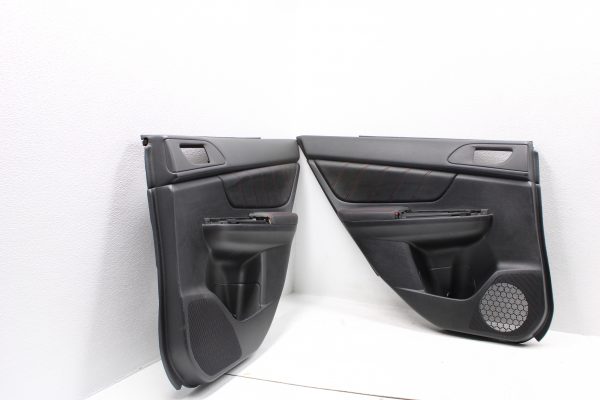 2015-2020 SUBARU WRX STI REAR LEATHER RED STITCH DOOR CARDS LH/RH OEM - Image 3