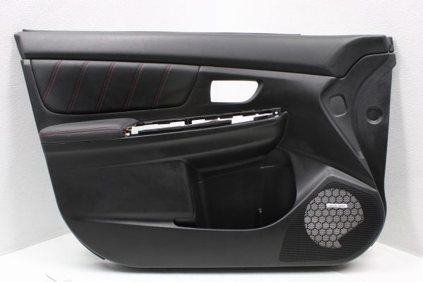 2015-2020 SUBARU WRX STI FRONT LH DRIVER SIDE LEATHER RED STITCH DOOR CARD OEM