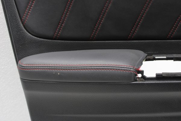 2015-2020 SUBARU WRX STI FRONT LH DRIVER SIDE LEATHER RED STITCH DOOR CARD OEM - Image 2
