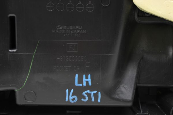2015-2020 SUBARU WRX STI FRONT LH DRIVER SIDE LEATHER RED STITCH DOOR CARD OEM - Image 5