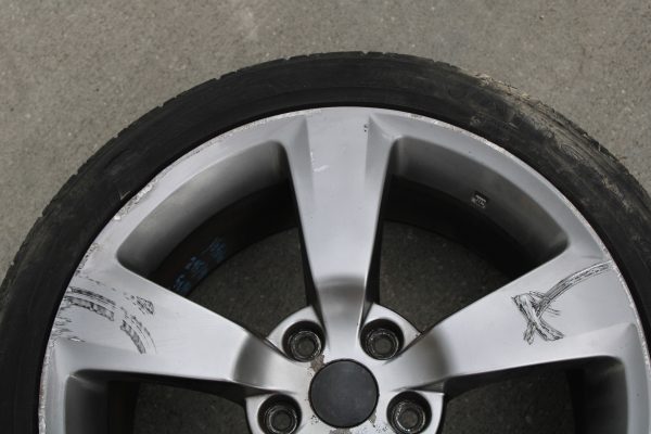 2008-2014 SUBARU WRX STI 5 SPOKE WHEEL OEM 18x8.5+55 5x114 W/ TIRE 245/40/18 - Image 2