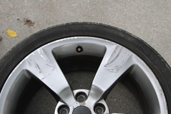2008-2014 SUBARU WRX STI 5 SPOKE WHEEL OEM 18x8.5+55 5x114 W/ TIRE 245/40/18 - Image 3