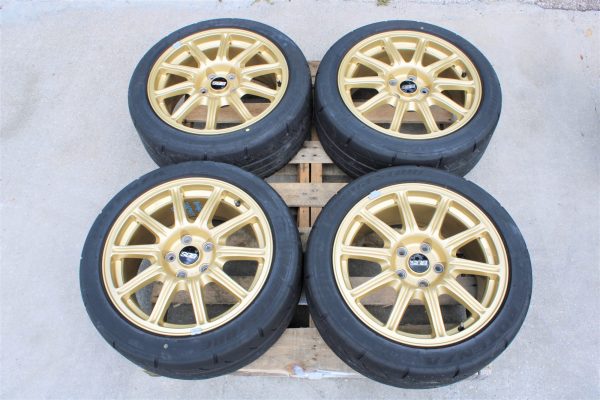 2005-2007 SUBARU WRX STI GOLD BBS FORGED RIMS WHEELS & TIRES 33K MILE 17X8 5X114
