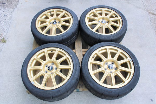 2005-2007 SUBARU WRX STI GOLD BBS FORGED RIMS WHEELS & TIRES 33K MILE 17X8 5X114 - Image 2