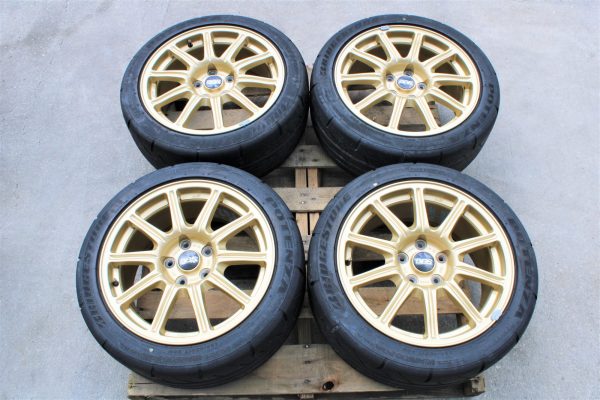 2005-2007 SUBARU WRX STI GOLD BBS FORGED RIMS WHEELS & TIRES 33K MILE 17X8 5X114 - Image 3