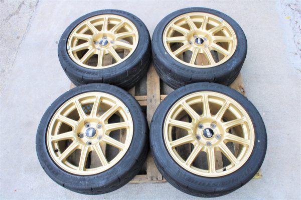 2005-2007 SUBARU WRX STI GOLD BBS FORGED RIMS WHEELS & TIRES 33K MILE 17X8 5X114 - Image 4
