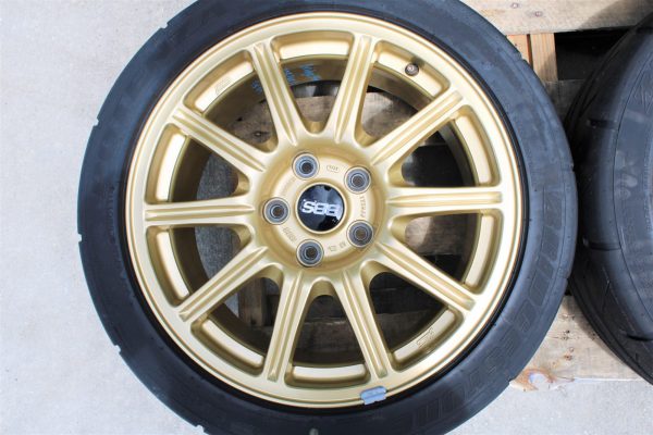 2005-2007 SUBARU WRX STI GOLD BBS FORGED RIMS WHEELS & TIRES 33K MILE 17X8 5X114 - Image 8