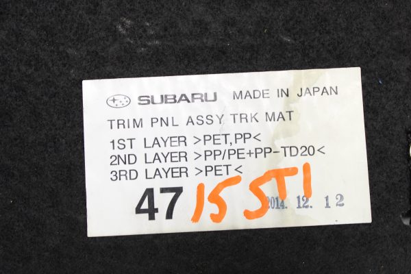 2015-2020 SUBARU WRX & STI REAR TRUNK CARPET LINER FLOOR MAT OEM - Image 5