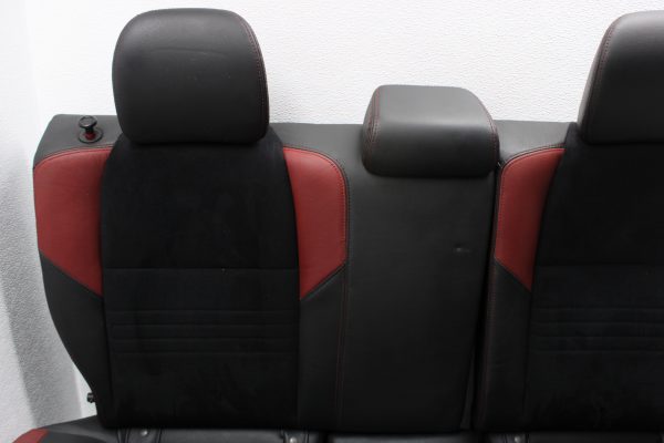 2015-2020 SUBARU WRX STI REAR SEATS UPPER & LOWER ALCANTARA/LEATHER BLACK & RED - Image 5