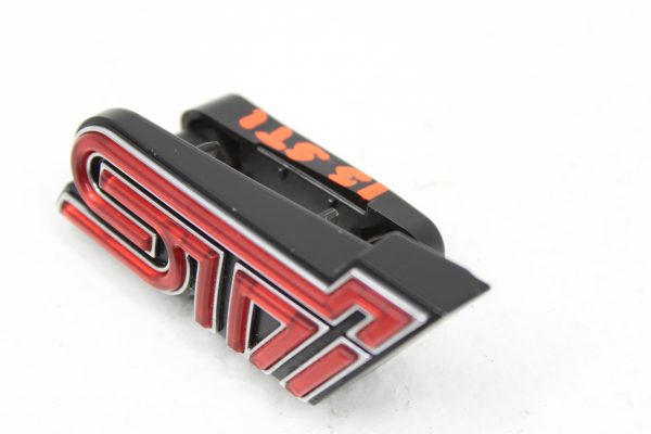 2015-2020 SUBARU WRX STI FRONT GRILLE EMBLEM BADGE RED NAMEPLATE OEM - Image 2