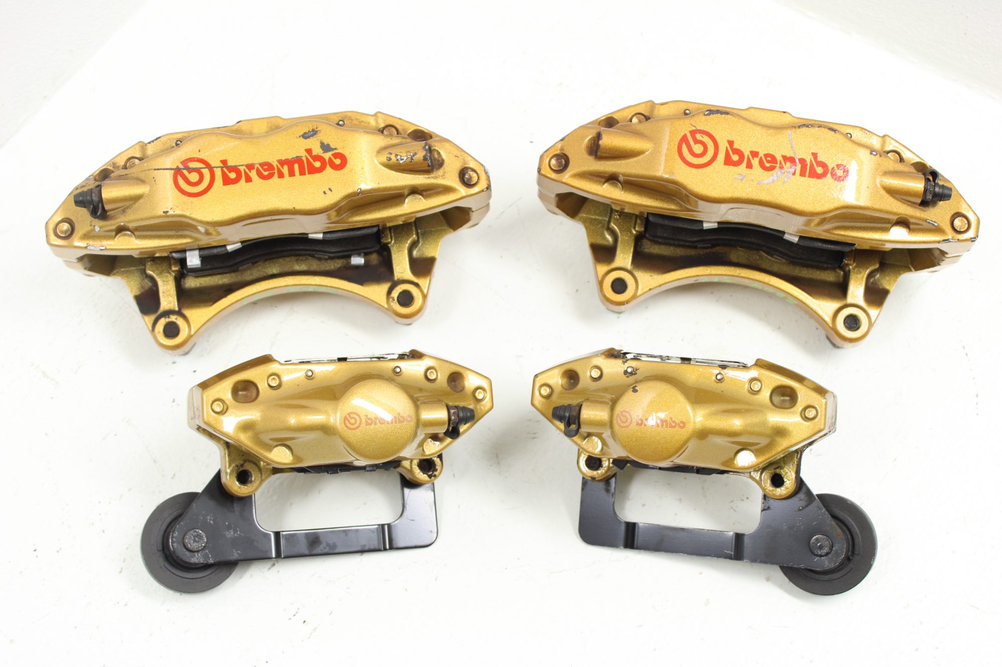 2004-2007 SUBARU WRX STI FRONT AND REAR GOLD BREMBO BRAKE CALIPERS