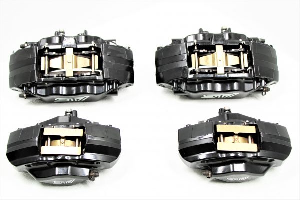 2008-2017 SUBARU WRX STI FRONT & REAR BREMBO BRAKE CALIPERS SET 31K MILES OEM - Image 2