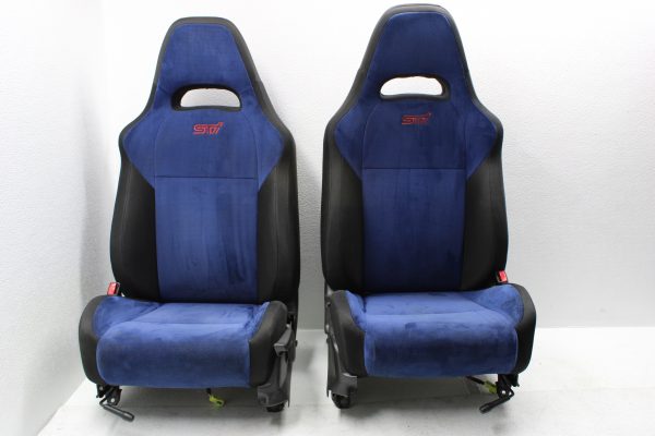 04-07 2004-2007 SUBARU WRX STI FRONT BLUE SUEDE SEATS SET LH/RH EJ257 - Image 7