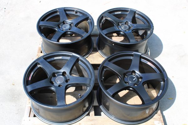 2005-2017 SUBARU WRX STI SSR GTV01 WHEELS RIMS 5X114 18x9 +35 MATTE BLACK MB