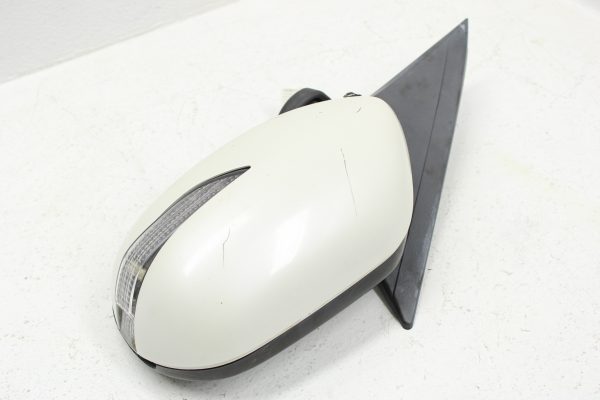 2008-2014 SUBARU WRX STI LH DRIVER SIDE MIRROR & TURN SIGNAL WHITE OEM *DAMAGED* - Image 2