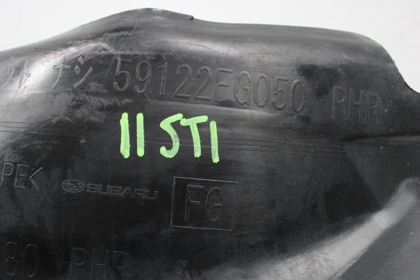 2011-2014 SUBARU WRX & STI REAR RH PASSENGER FENDER LINER MUD GUARD 59122FG050 - Image 7