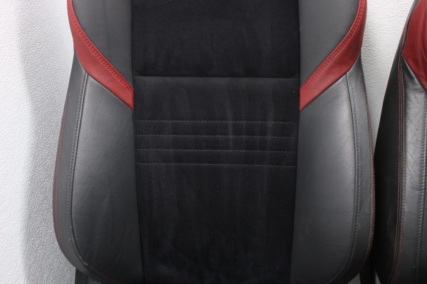 2015-2021 SUBARU WRX STI FRONT SEATS RED BLACK LEATHER/ALCANTARA SUEDE OEM - Image 6