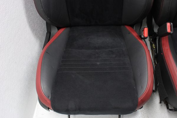 2015-2021 SUBARU WRX STI FRONT SEATS RED BLACK LEATHER/ALCANTARA SUEDE OEM - Image 7