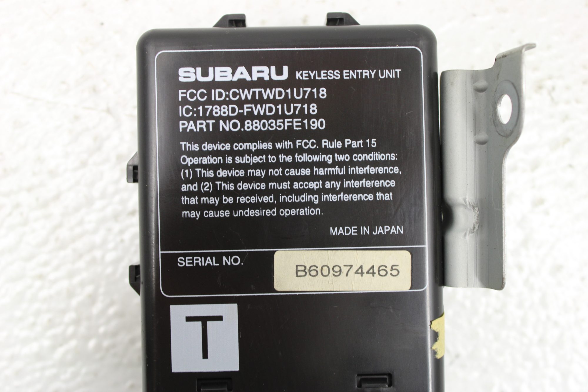 06-07 Subaru Impreza WRX & STI Keyless Entry Remote Unit Box Computer 88035FE190 