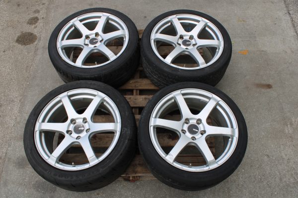 2005-2017 SUBARU WRX STI ENKEI T6S WHEELS RIMS & TIRES 18x8.5 5x114 245/40/18