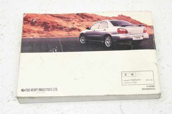 2004 SUBARU IMPREZA WRX STI OWNERS MANUAL BOOKLET - Image 2