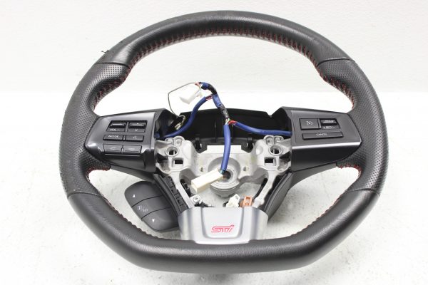 2015-2020 SUBARU WRX & STI STEERING WHEEL ASSEMBLY RED STITCHED OEM