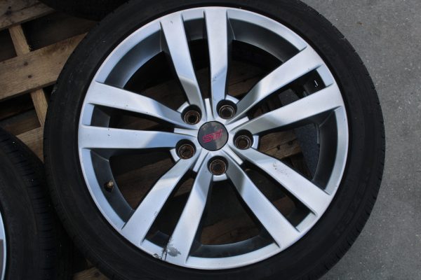 2008-2014 SUBARU WRX STI ENKEI SILVER RIMS WHEELS & TIRES 18X8.5 +55 OEM 5X114 - Image 8