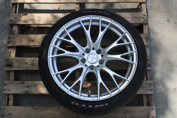 UNIVERSAL WEDSPORT SA20R RIM WHEEL & NITTO TIRE 19X9.5 +38 SILVER 5X114 #1